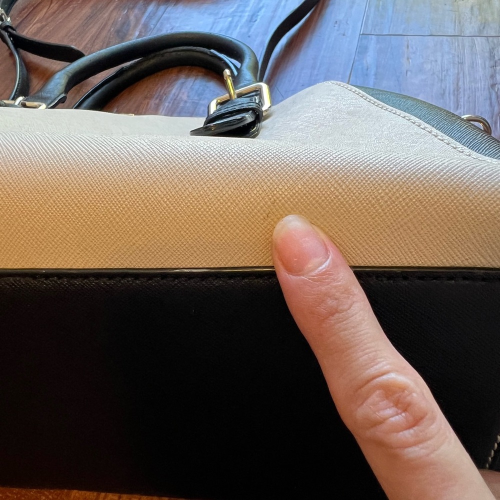 Kate Spade Black and Cream Satchel with Structured Design - Picture 8 of 13